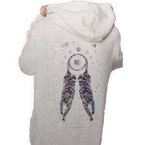 Spiritual Gangster Cream Oversized Hoodie The Dreamers Graphic Women’s Sz Medium